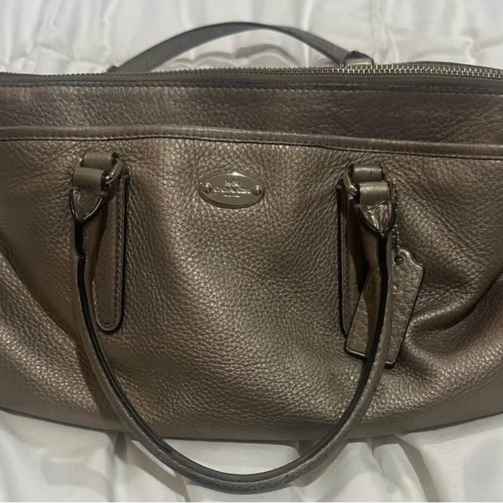 Coach Metallic Leather Shoulder Bag